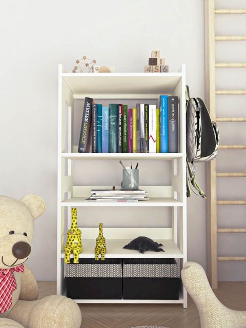 Stellaj 3563_StellajEtajWhite, 110x58.2x34 sm, Ldsp, ağ — Bakı