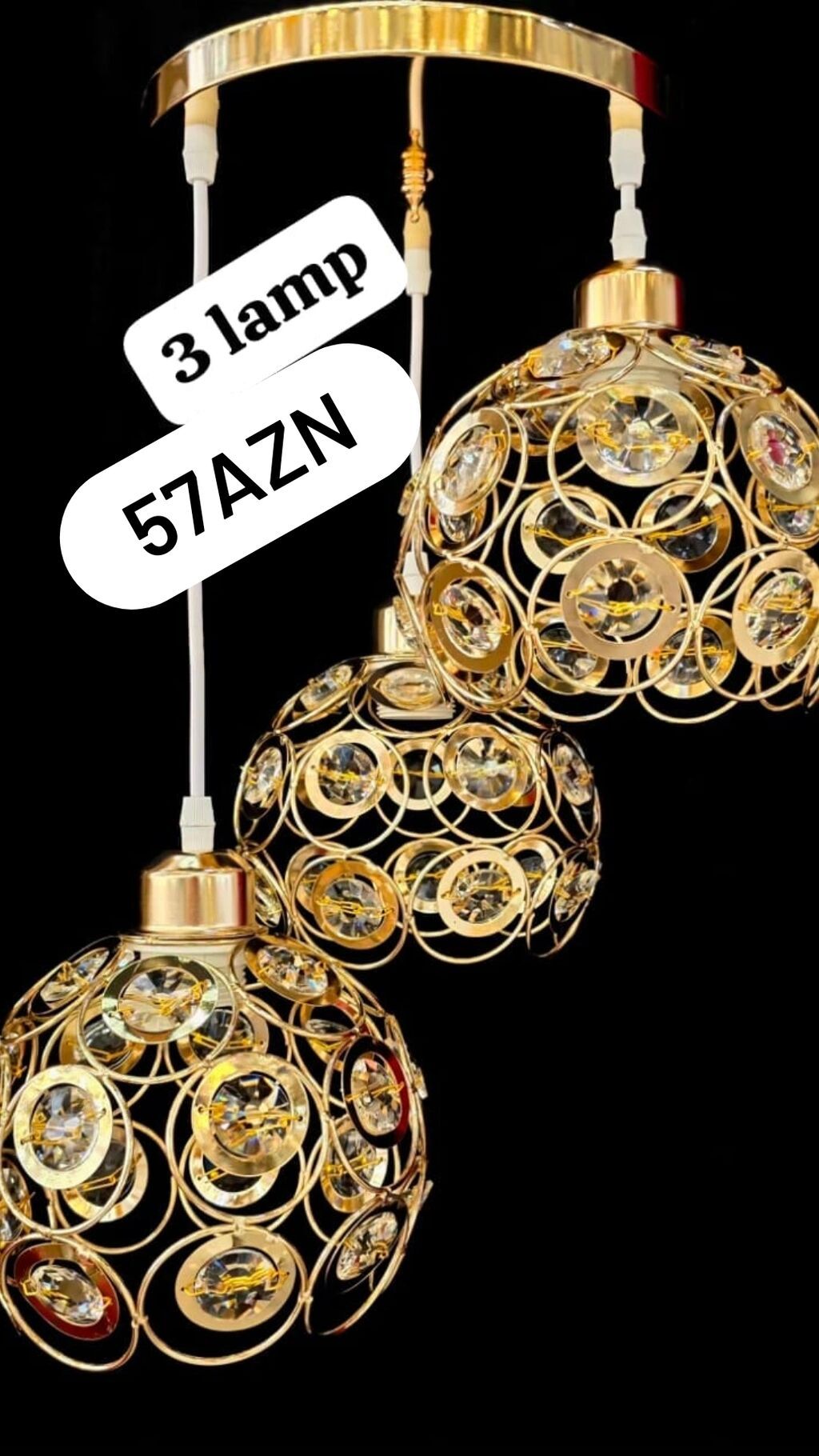 Çılçıraq, 3 lampa, Metal — Tavan is?qlar? v? cilc?raqlar, Saray (4)