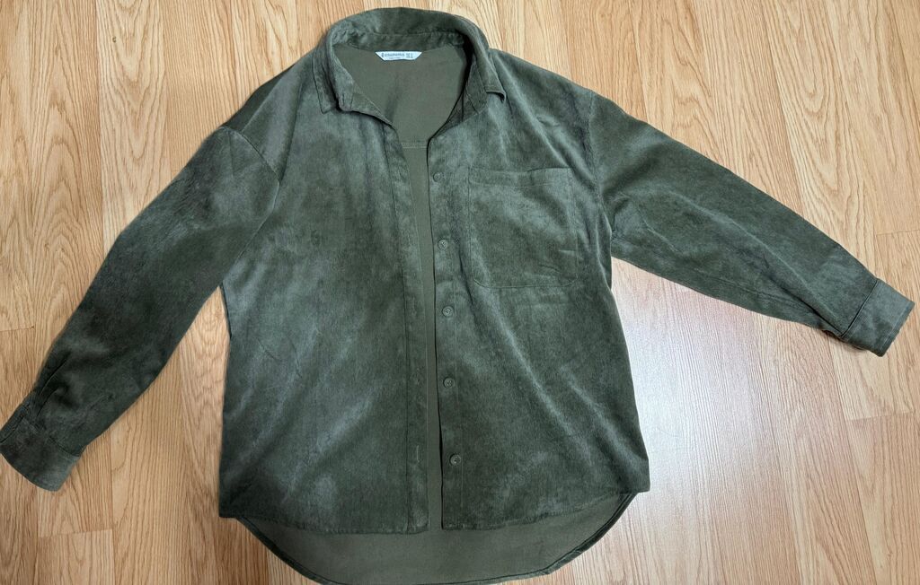 Xaki-yaşıl rəngdə qadın köynəyi – Stradivarius - Material: yumşaq — Köynək, Bakı (2)