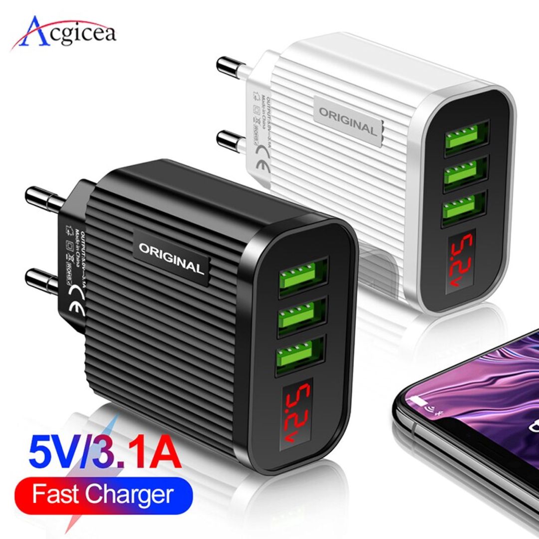 USB şarj cihazı Max 3A 15 w displeyli USB şarj cihazı Max 3A — Telefonlar və qadjetlər, Bakı (2)
