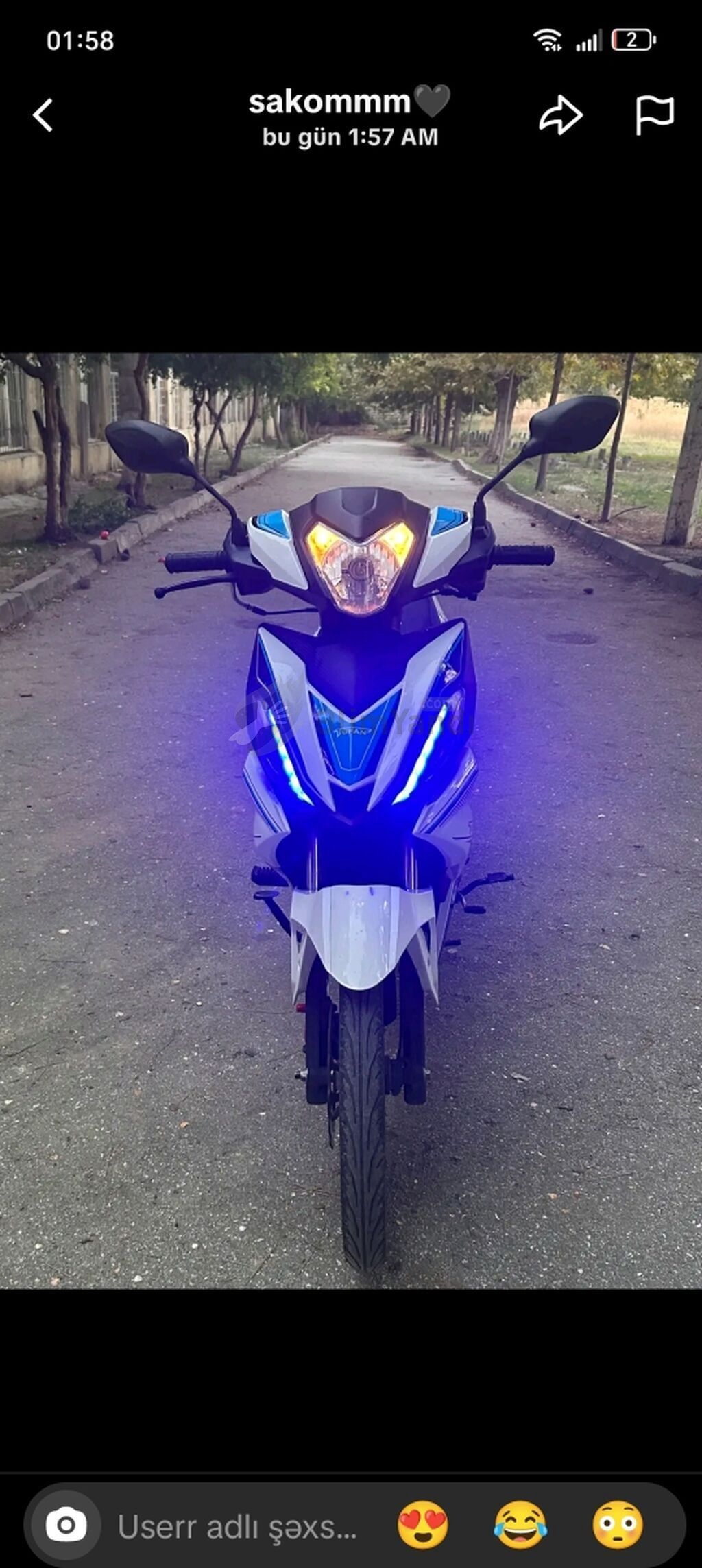 Model: s50 (Jufan) Cub tipli motosiklet Rəng: ağ-qara-mavi a — Avto, Bakı (3)