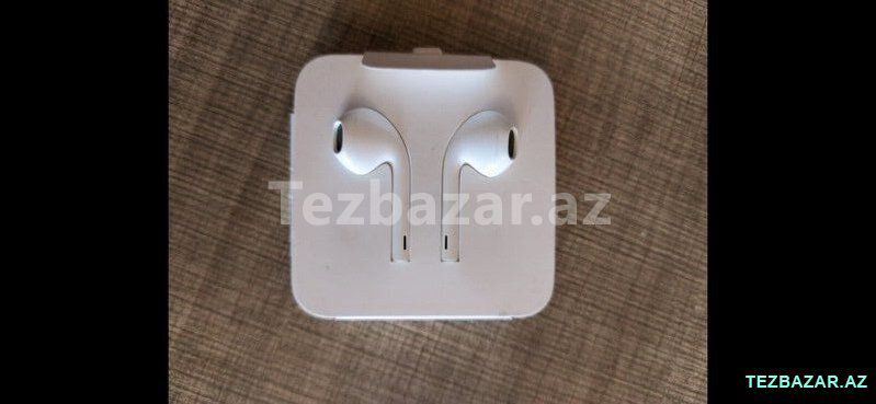 apple iphone X qutusundan cixan orijinal qulaqliq və adapter — Smartfon aksesuarları, Bakı (4)