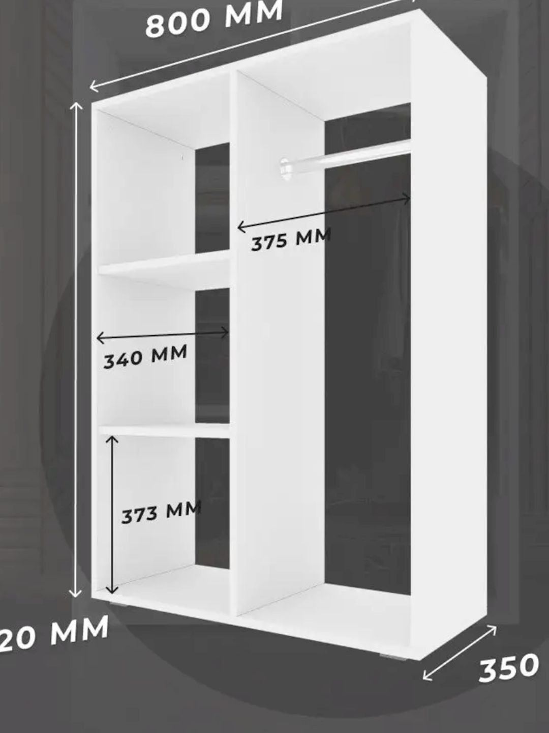 Açıq şkaf Letta Ldsp, ağ, 112x35x80 sm — Şkaflar, Bakı (2)