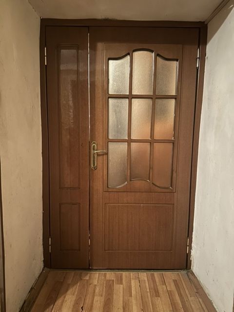 İkiqat taxta otaq qapısı – şüşəli dizayn - Material: ağac (qəhvəyi — Bakı