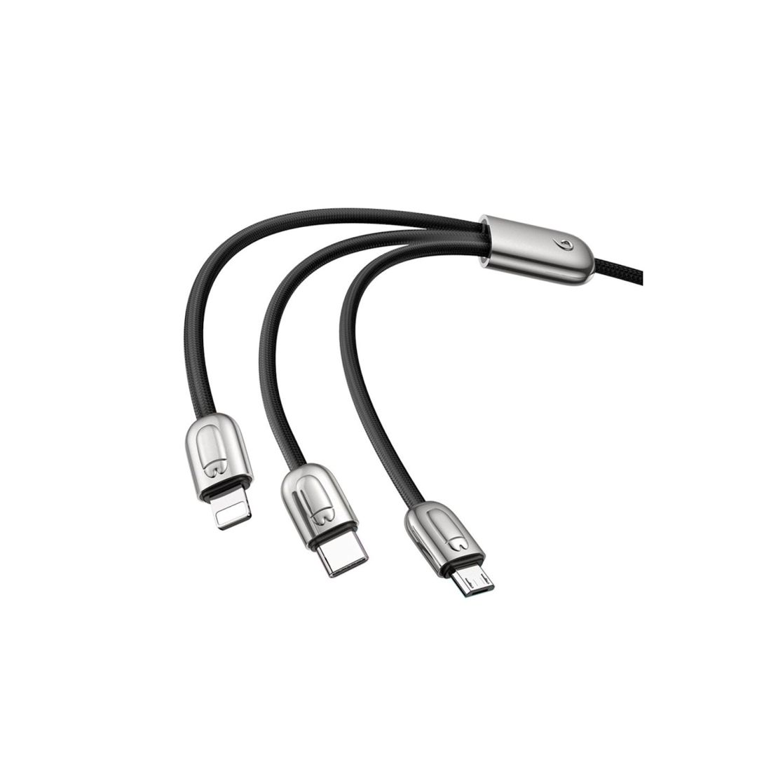 Kabel USB Baseus Halo 3-ü 1-də Micro+Lightning+Type-C — Telefonlar və qadjetlər, Bakı (3)