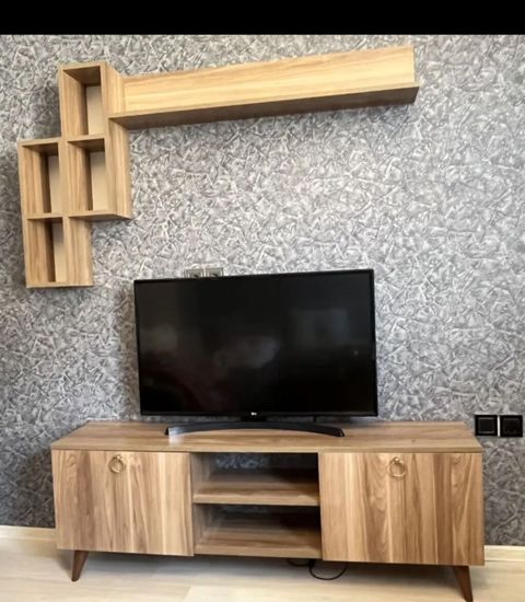 TV stendi və divar rəf dəsti - Material: ağac fakturalı — 120 ₼ · Digah · Televizor altlıqları və standlar TV stendi və divar rəf dəsti - Material: ağac fakturalı — Digah