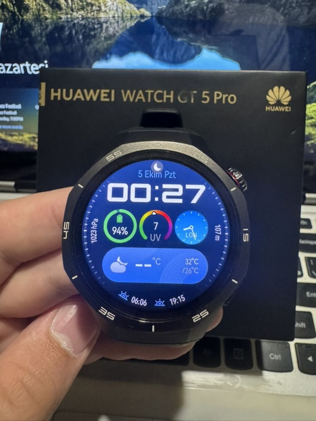 Huawei Watch GT 5 Pro ağıllı saat Tam ideal veziyyetde, 1 eded kemer — Ağıllı saatlar, Bakı (4)