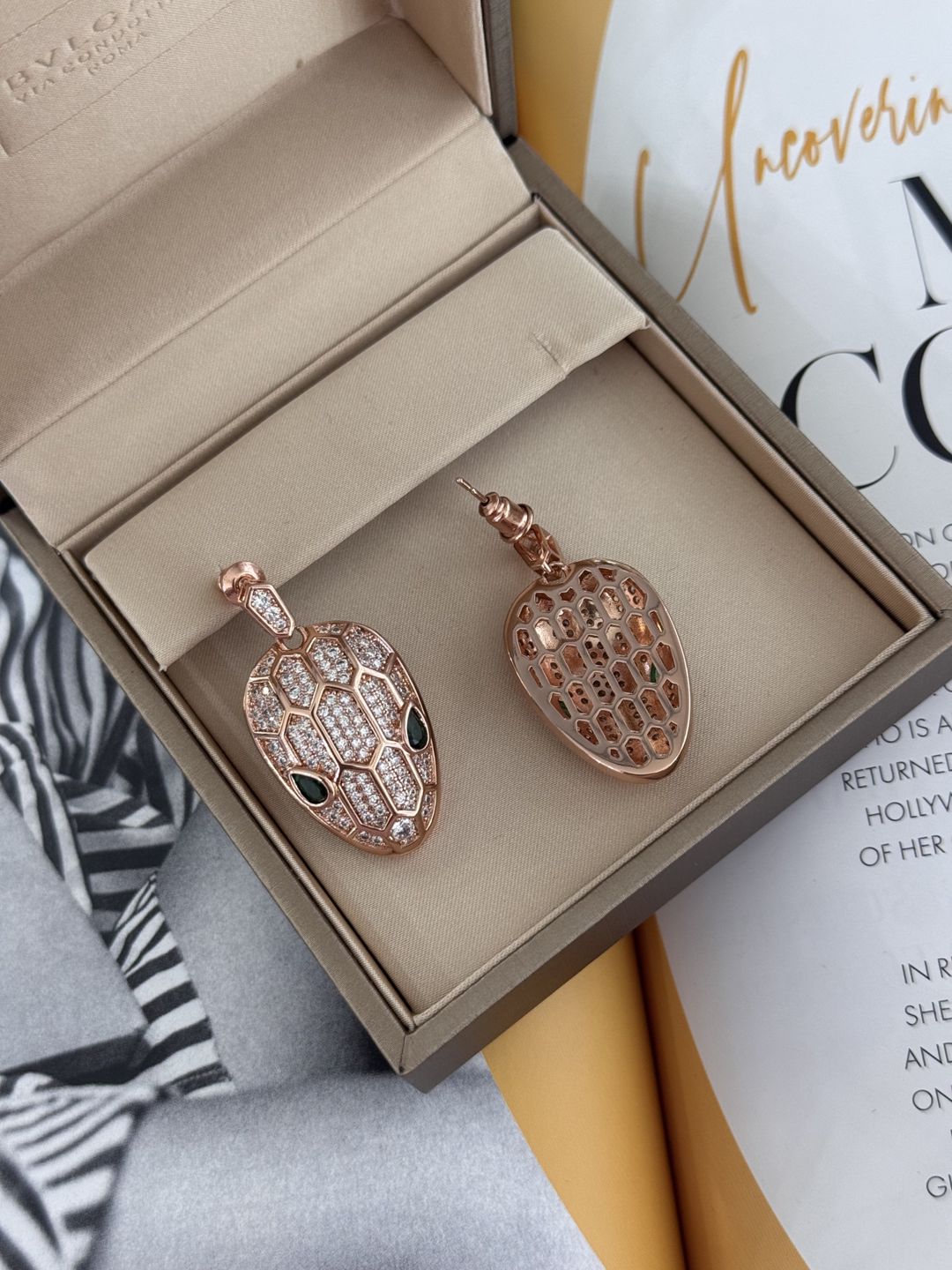İri sırğalar, Rose Gold, Qızıl örtüklü paslanmayan polad — Mallar, Bakı (2)
