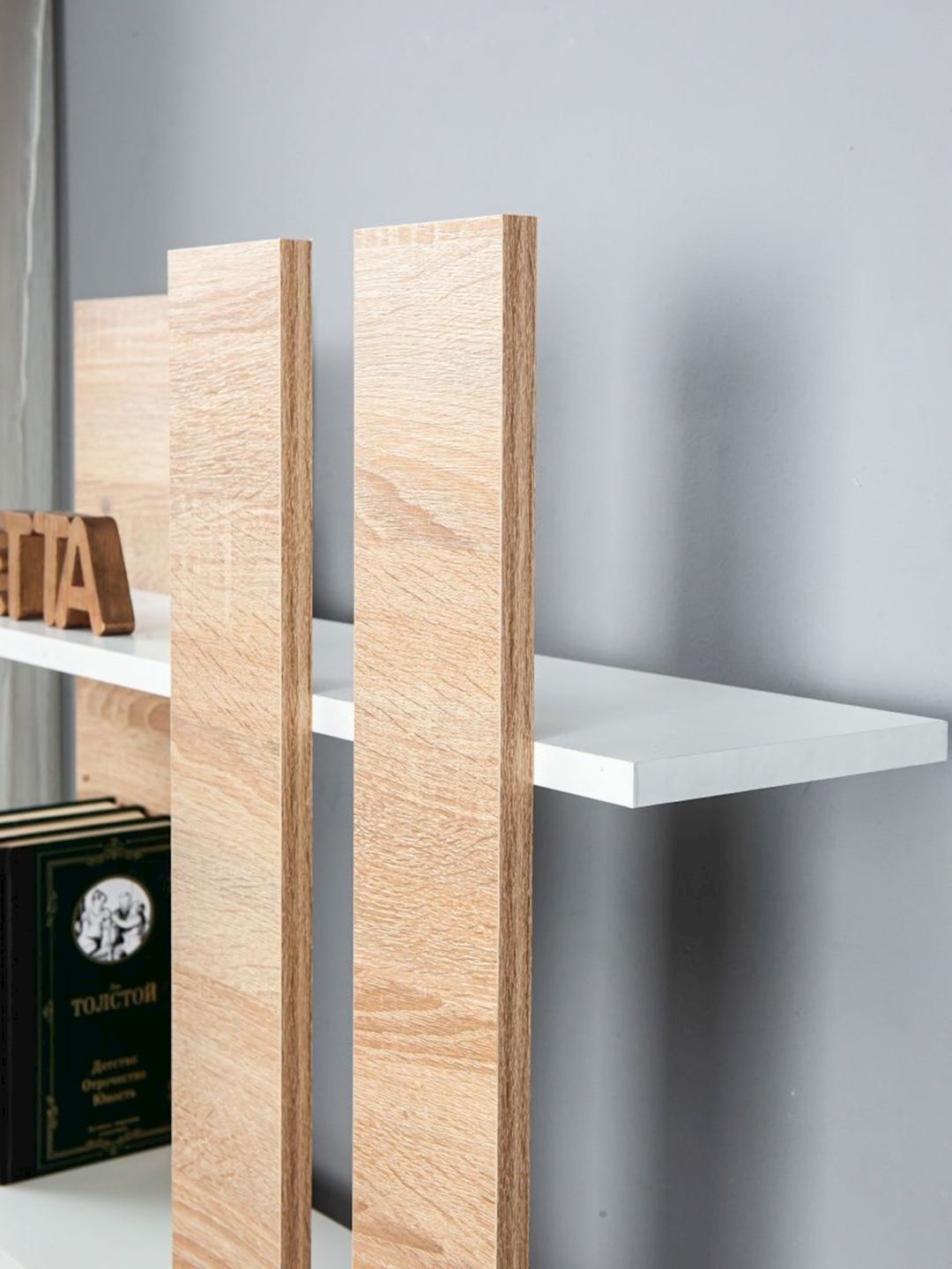 Stellaj Letta, ağ/bej, Ldsp, 80x20x160 sm — Mallar, Bakı (3)