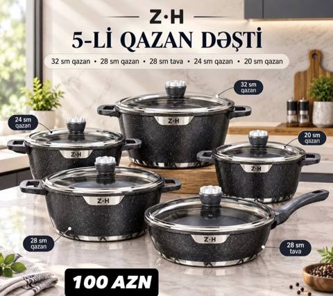 Qazan, rəng - Qara — Cookware