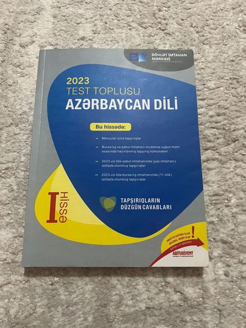 Azərbaycan dili Testlər 11-ci sinif, DİM, 1-ci hissə, 2023 il — Bakı