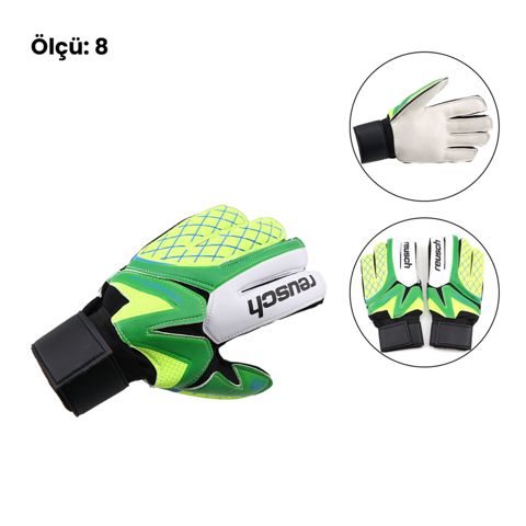 Qapıçı əlcəkləri Reusch Waorani Junior Pro, polyester/lateks, ağ/yaşıl, ölçü 8 — Bakı