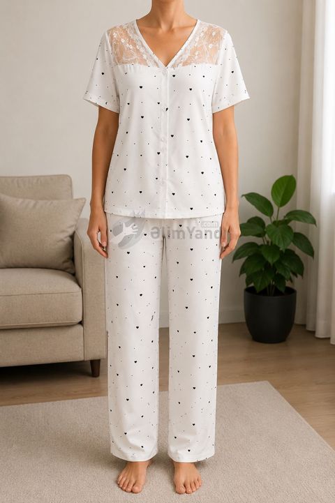 Yeni — mayiçni pambıq şalvarlı dəst — DAMLA LINGERIE&PAJAMA