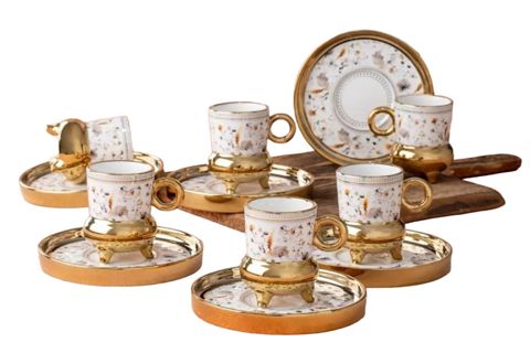 Qəhvə dəsti H7644E, 12 əd, qızılı — 110.13 ₼ · Bakı · Mallar Qəhvə dəsti H7644E, 12 əd, qızılı — Bakı