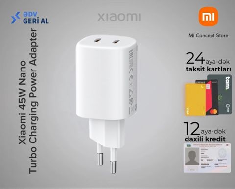 Xiaomi 45W Nano Turbo Charging Power adapteri — 59 ₼ · Bakı · Smartfonlar Xiaomi 45W Nano Turbo Charging Power adapteri — Bakı
