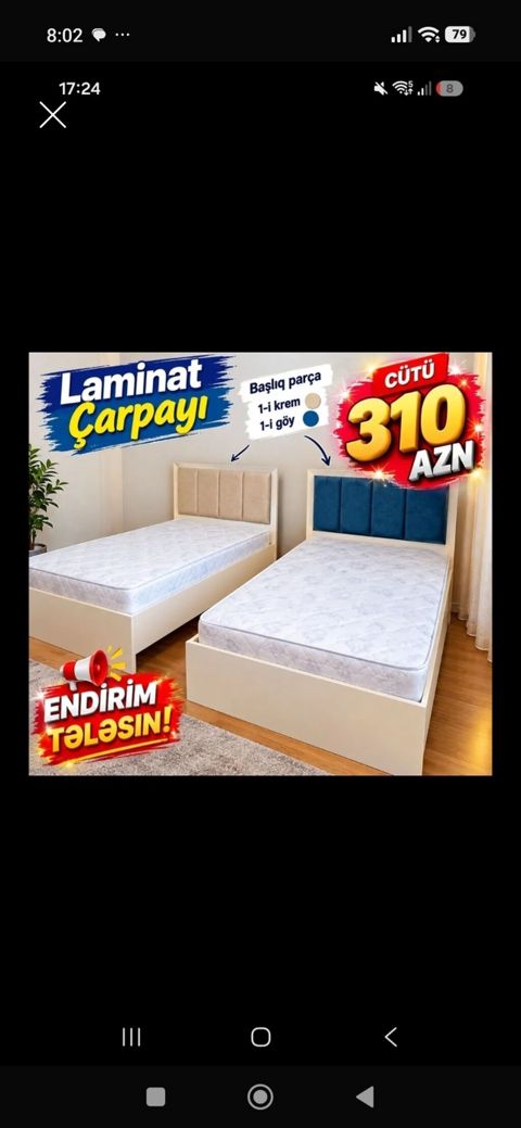 Laminat çarpayı dəsti - Material: laminat konstruksiya - Başlıq — Bakı