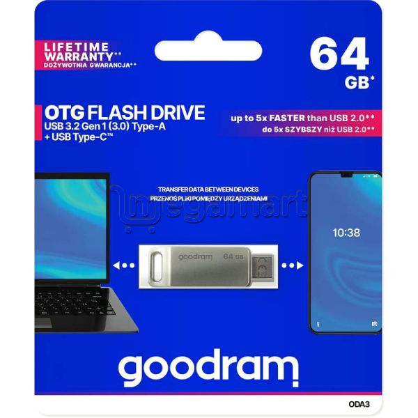 Fleş yaddaş kartı Goodram 64GB USB 3.2 (ODA3-0640S0R11) — USB fləş yaddaş, Bakı