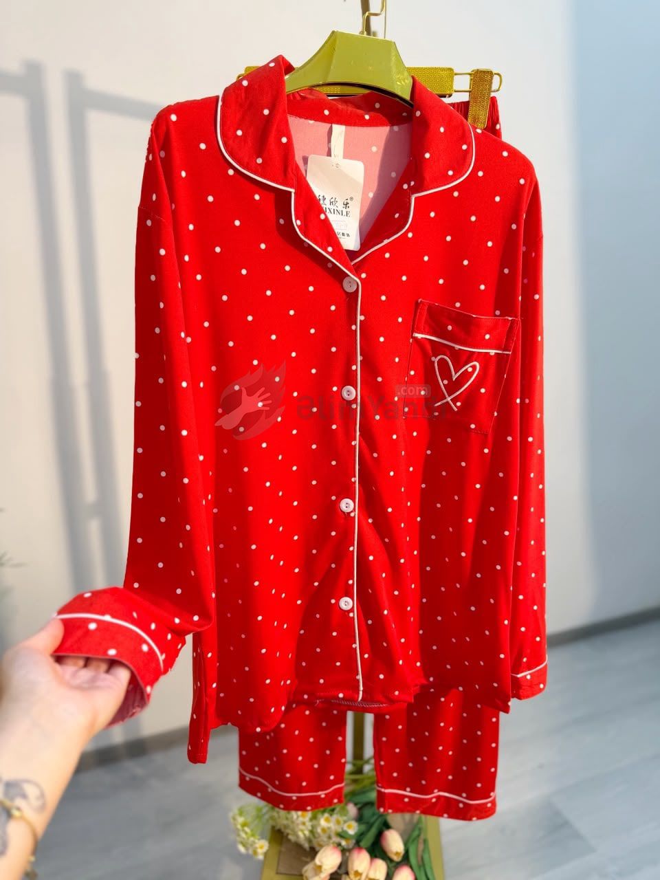 Çox gözəl yumuşaq material düyməli 2li Pijama — Qadın paltarı, Bakı (6)