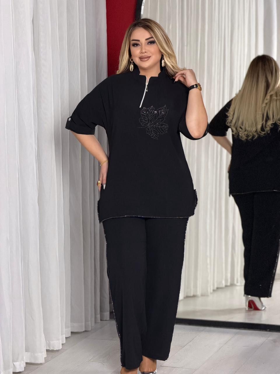 Qadınlar üçün şalvarlı dəst 23, qara, aerobin, ölçü 3XL — Mallar, Bakı
