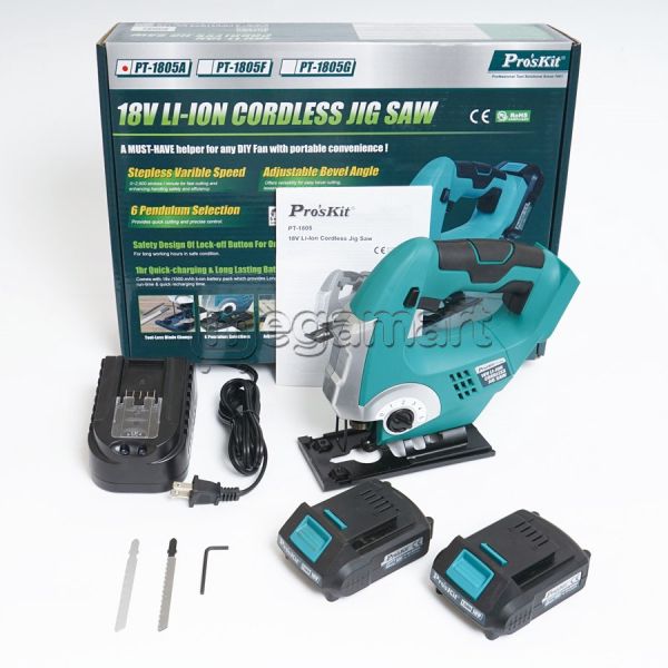 Elektrik lobzik Pro'skit PT-1805F 18V Li-Ion Cordless Jig Saw — Mallar, Bakı (2)