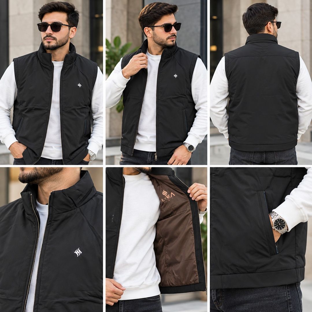 Kişilər üçün yüngül jilet 3322, qara, poliester, ölçü 2XL — Mallar, Bakı (2)