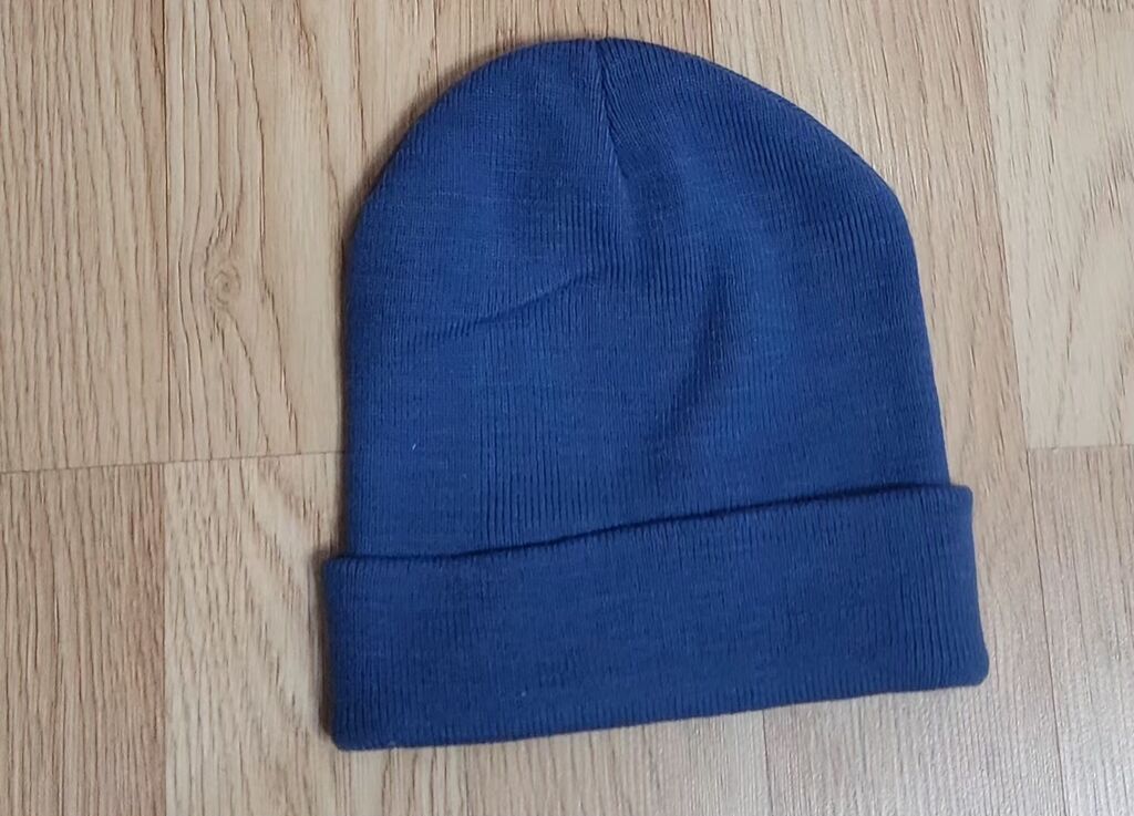 Toxunma papaq – mavi - Klassik beanie modeli, qatlanmış kənarlı — Uşaq aksesuarları, Bakı (3)