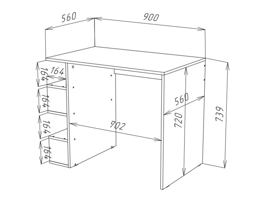 Kompüter masası 3563_M3AuSternVot, Ldsp, 90x56x73.9 sm — Mallar, Bakı (3)