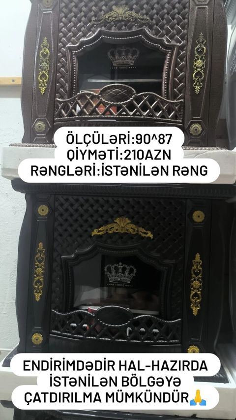 Dekorativ elektrik sobası/kamin önü - Ölçü: 90×87 sm - Rəng — Saray