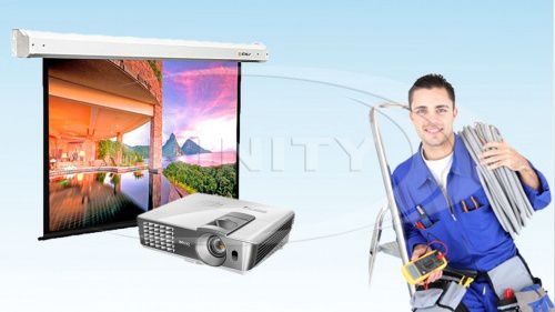 Proyektorun və proyektor üçün ekranın quraşdırılması — Mallar, Bakı