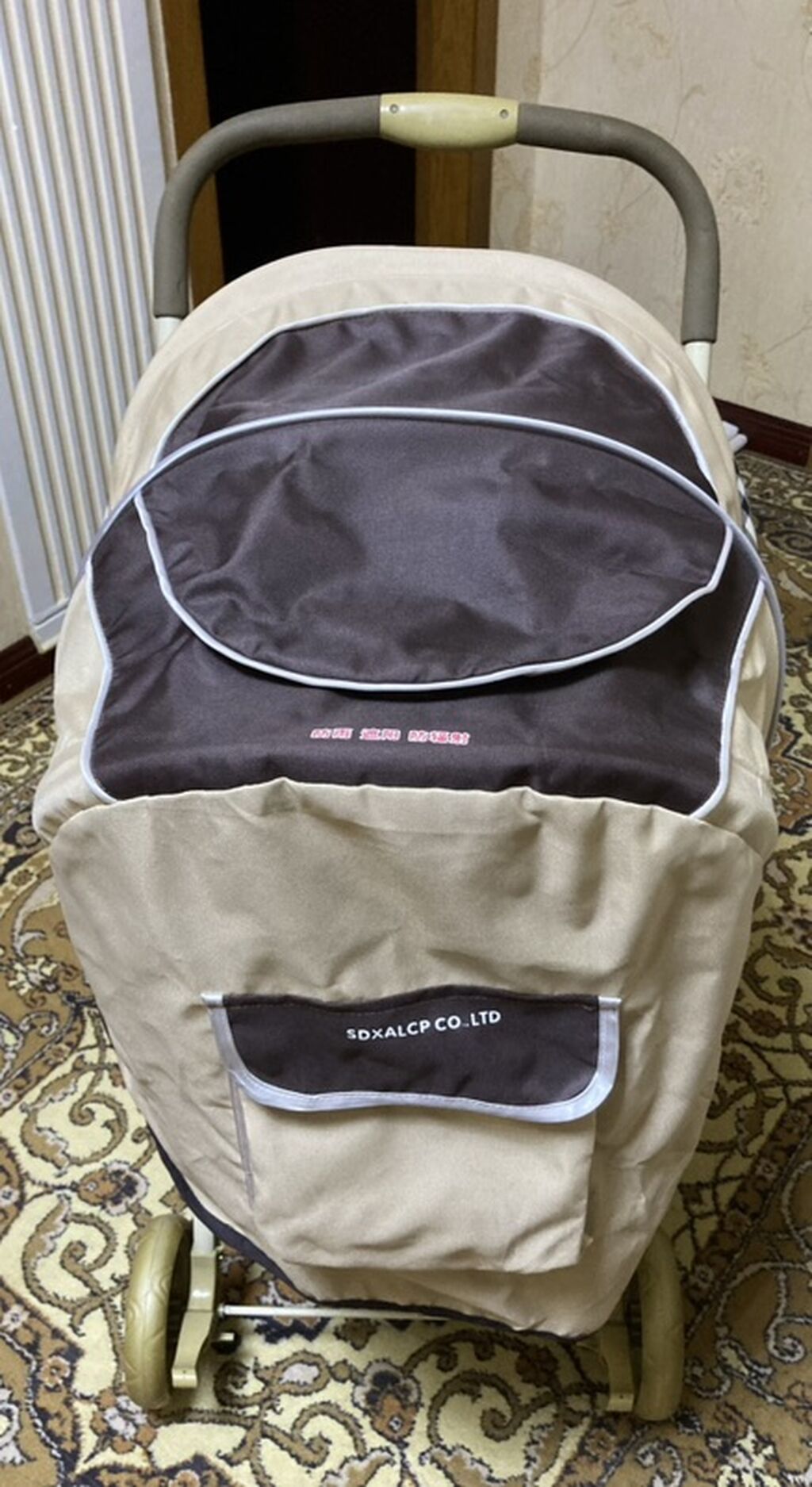 Uşaq arabası – “MY Baby” yazılı, bej-qəhvəyi rəng palitrası və dama — Arabalalar, Bakı (2)