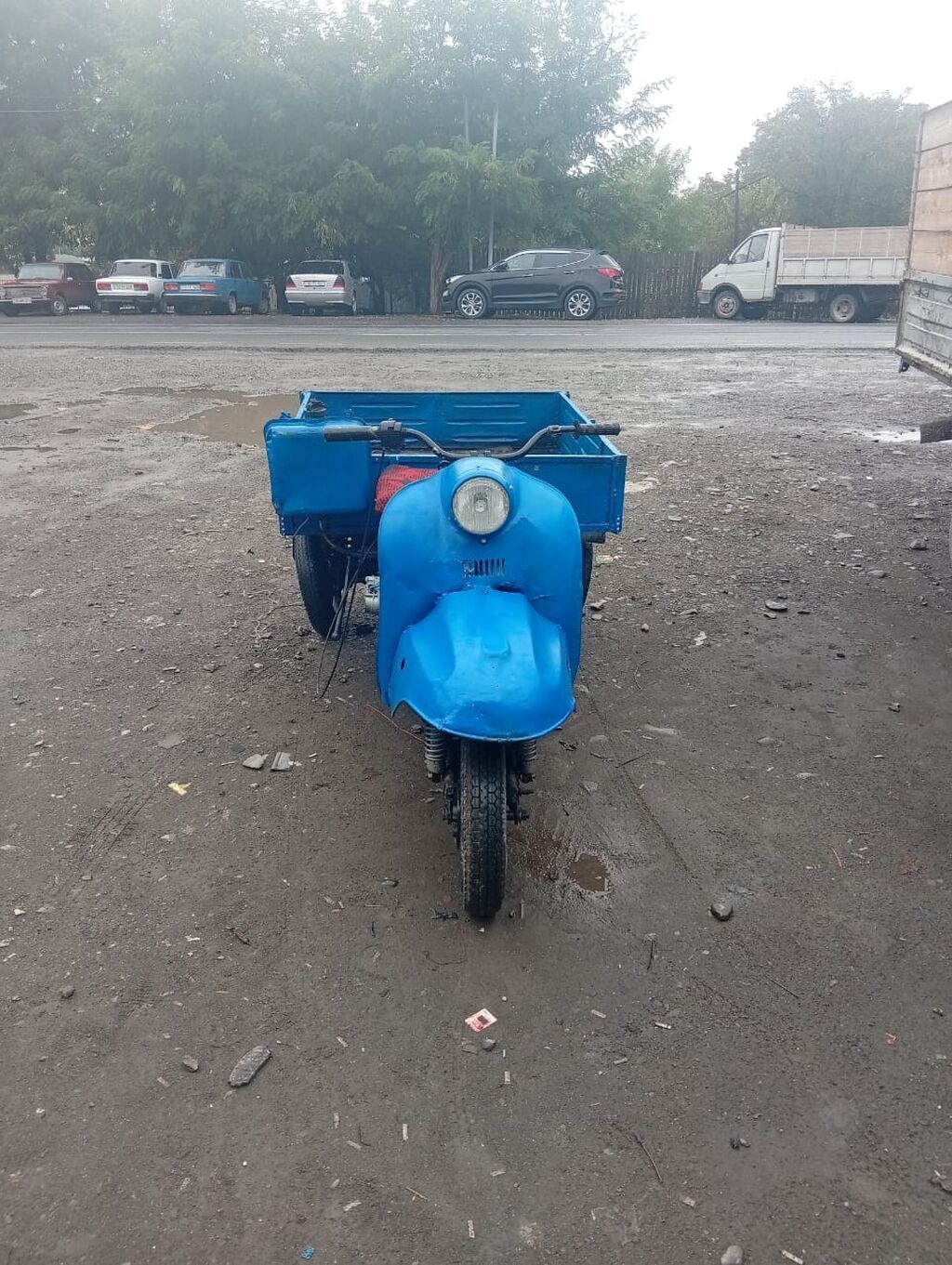 Yükdaşıma üçün üçtəkərli motosiklet (trisikl) - Rəng: mavi - Arxa — Motosikletlər, Digah (5)