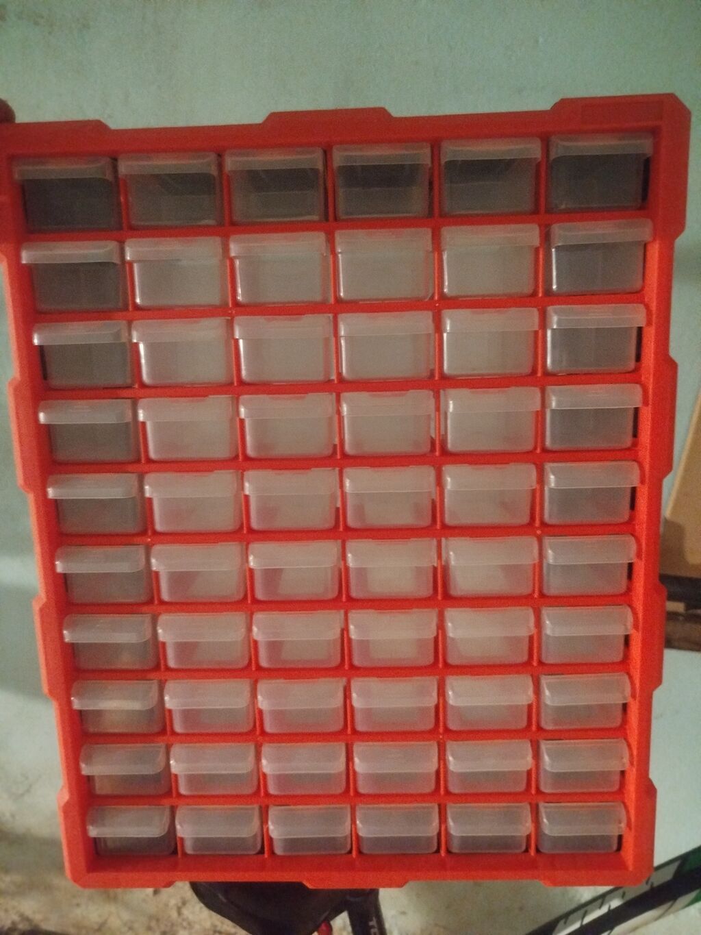 Plastik çoxgözlü təşkilatçı - Rəng: narıncı korpus, şəffaf — Makiyaj, Bakı (2)