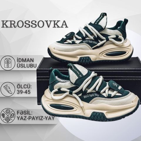 Kişilər üçün krosovkalar EB_1237, bej/yaşıl, eko dəri/tekstil, ölçü 43 — 37.7 ₼ · Bakı · Mallar Kişilər üçün krosovkalar EB_1237, bej/yaşıl, eko dəri/tekstil, ölçü 43 — Bakı