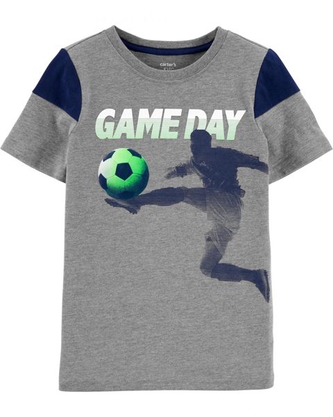 Boz futbolka Carters Game DAY, futbolçu və top ilə, 5-6 yaş — Bakı