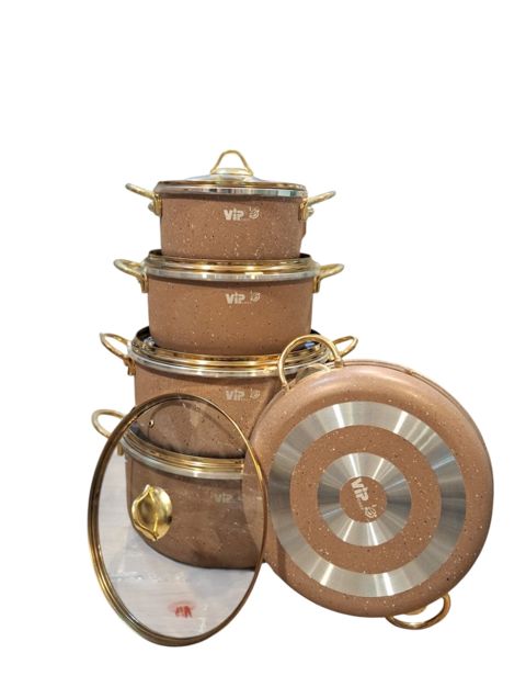 Qazan və tava dəsti HSB89, qranit, qəhvəyi, 24/26/28/30 sm, 9 parça — 121.49 ₼ · Bakı · Mallar Qazan və tava dəsti HSB89, qranit, qəhvəyi, 24/26/28/30 sm, 9 parça — Bakı