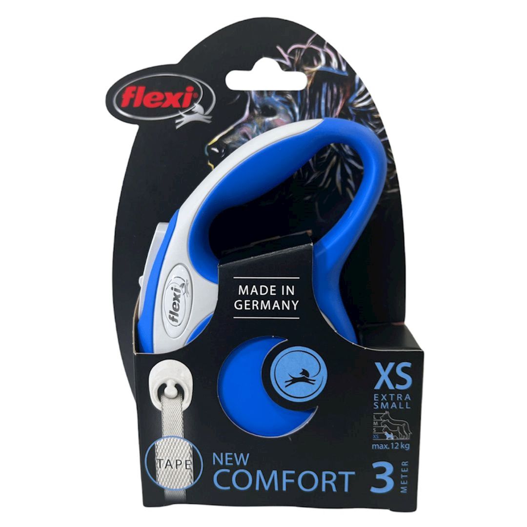 Xalta-ruletka Flexi New Comfort Cord 12 kq qədər itlər üçün, boz/göy, XS ölçüsü, 3 m — Mallar, Bakı