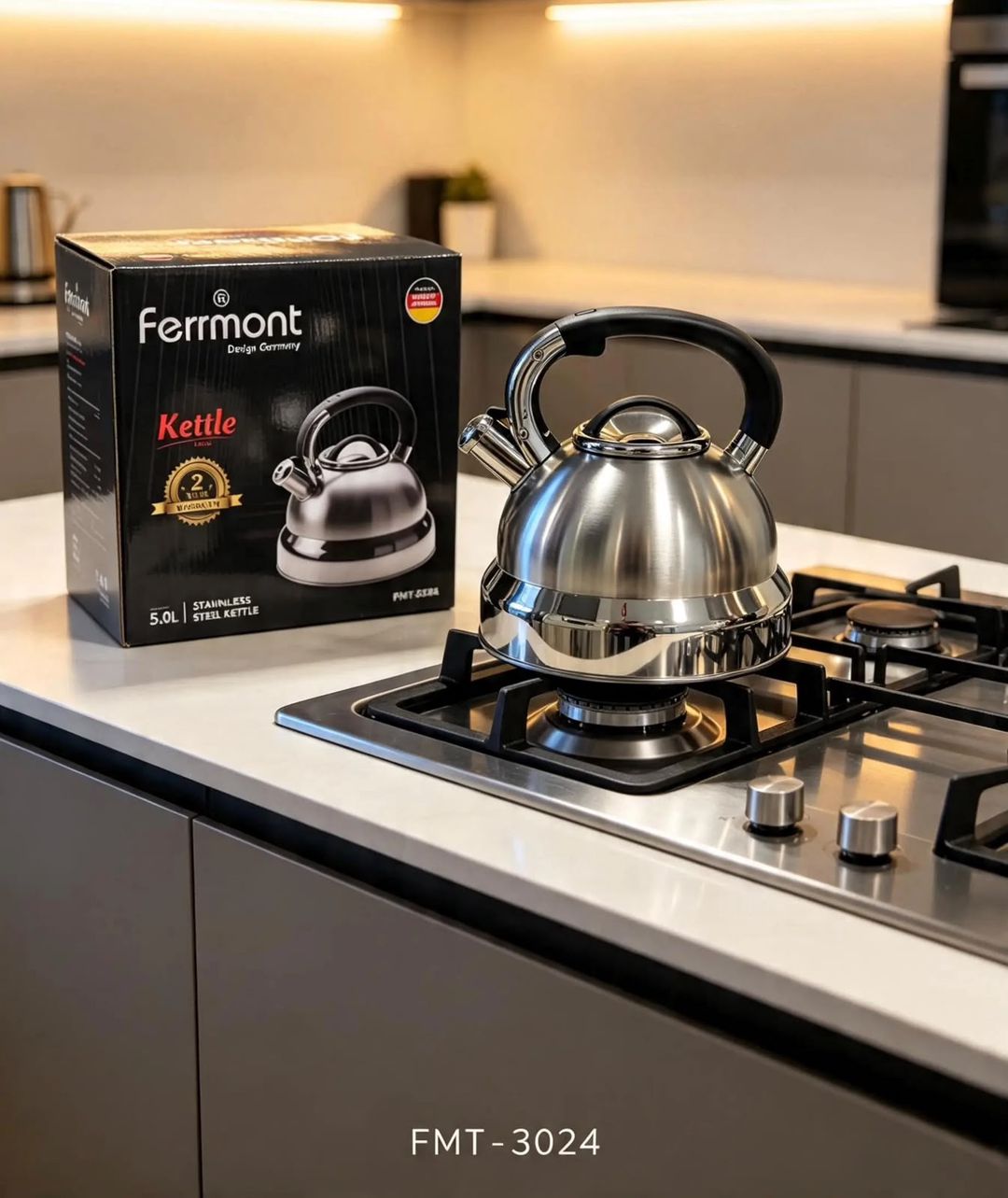 Çaydan Ferrmont, 5000 ml, paslanmayan polad, gümüşü — Mallar, Bakı (2)
