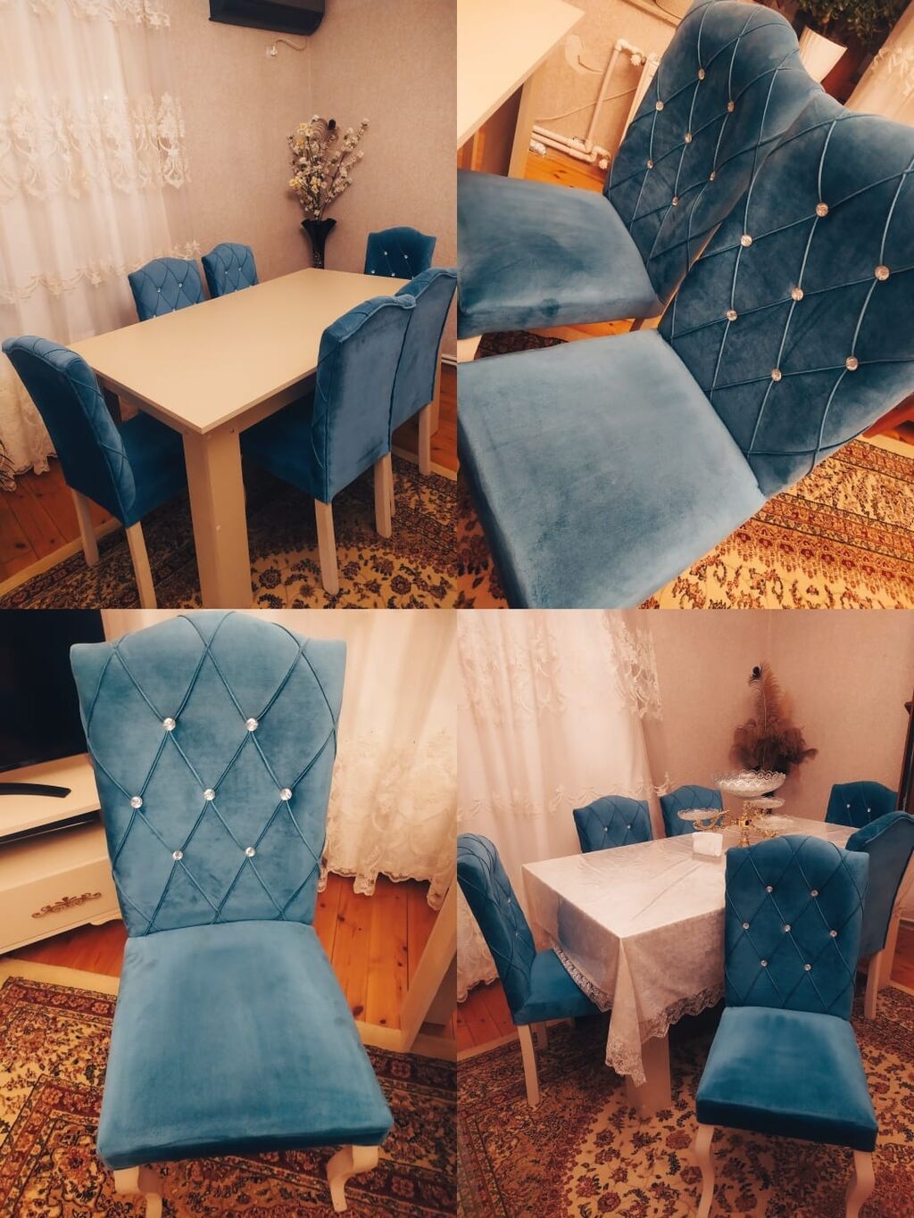 Masa dəsti - Komplekt: 1 masa + 6 stul - Qiymət: 250 AZN - Ünvam — Masalar və stullar, Bakı