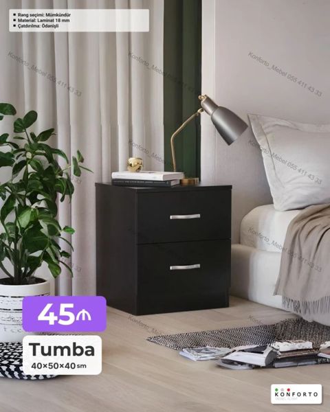 Tumba – 40×50×40 sm - Material: 18 mm laminat - Rəng seçimi: mümkündür — Bakı