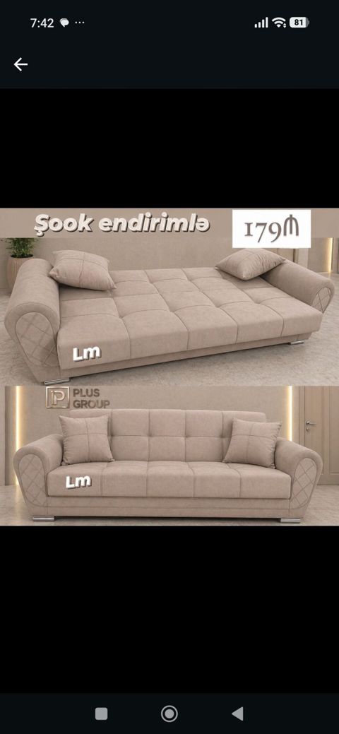 Şok endirimlə 179₼ Bej rəngli transformasiya olunan divan - Gündüz — Bakı