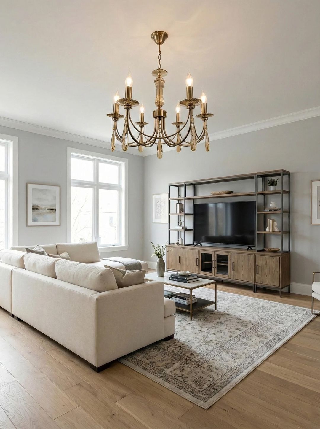Çilçıraq LH363 6 qollu, E14, bürünc rəngi, kristal daşlı — Mallar, Bakı (2)