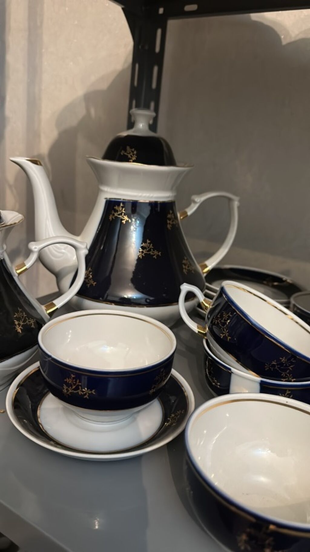 Çay dəsti, rəng - Mavi, Farfor, 6 nəfərlik — Süfrə qabı, Xırdalan (2)