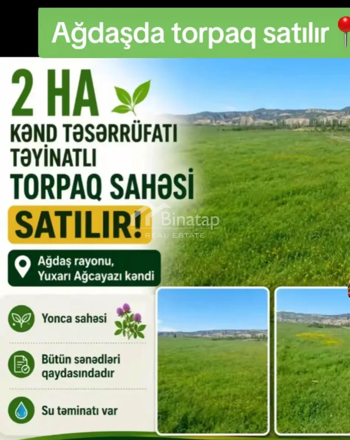Satılır torpaq 200 sot, Ağdaş rayonu — Torpaq, Bakı (4)