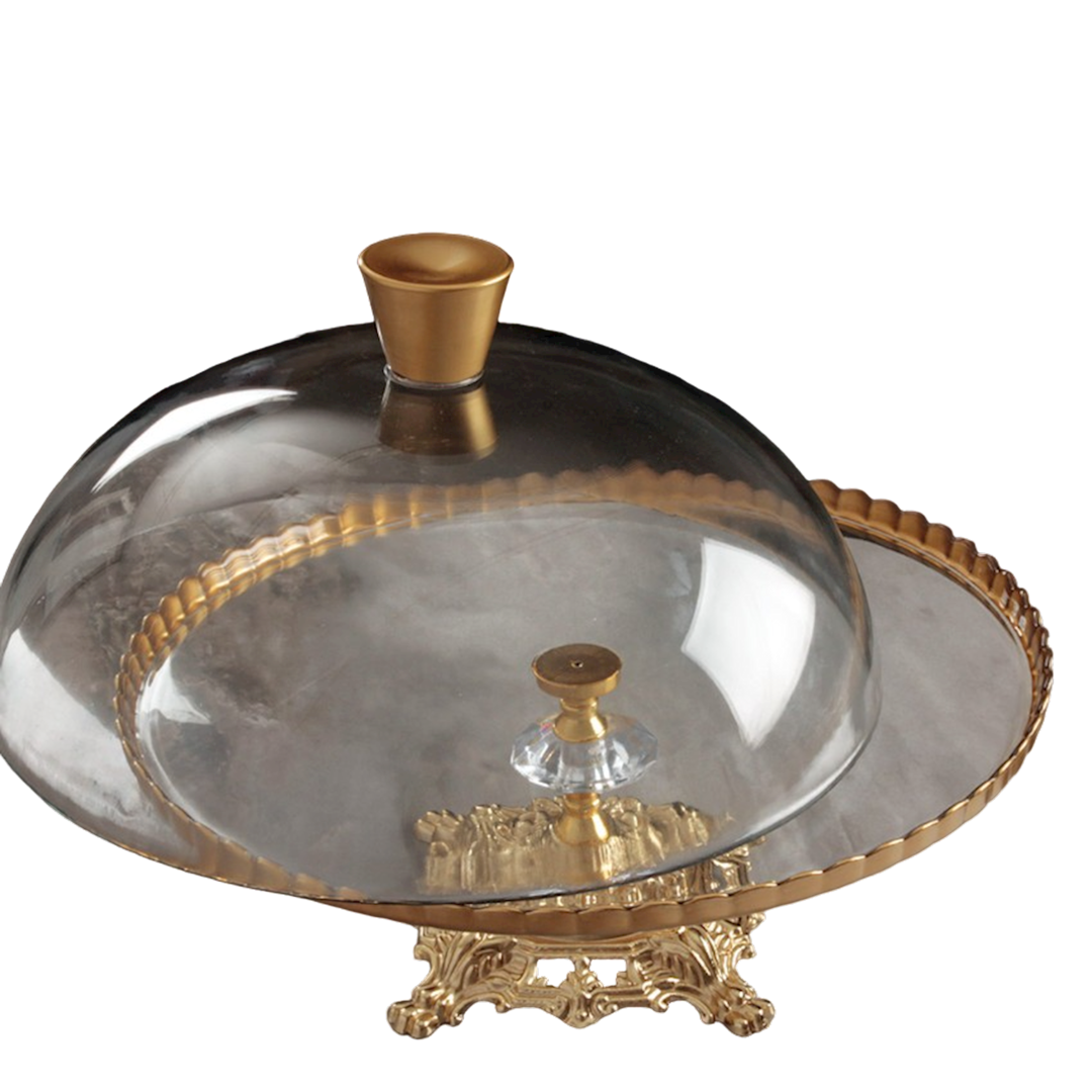 Tort qabı TQŞ-001, 33 sm, qızılı/şəffaf — Mallar, Bakı