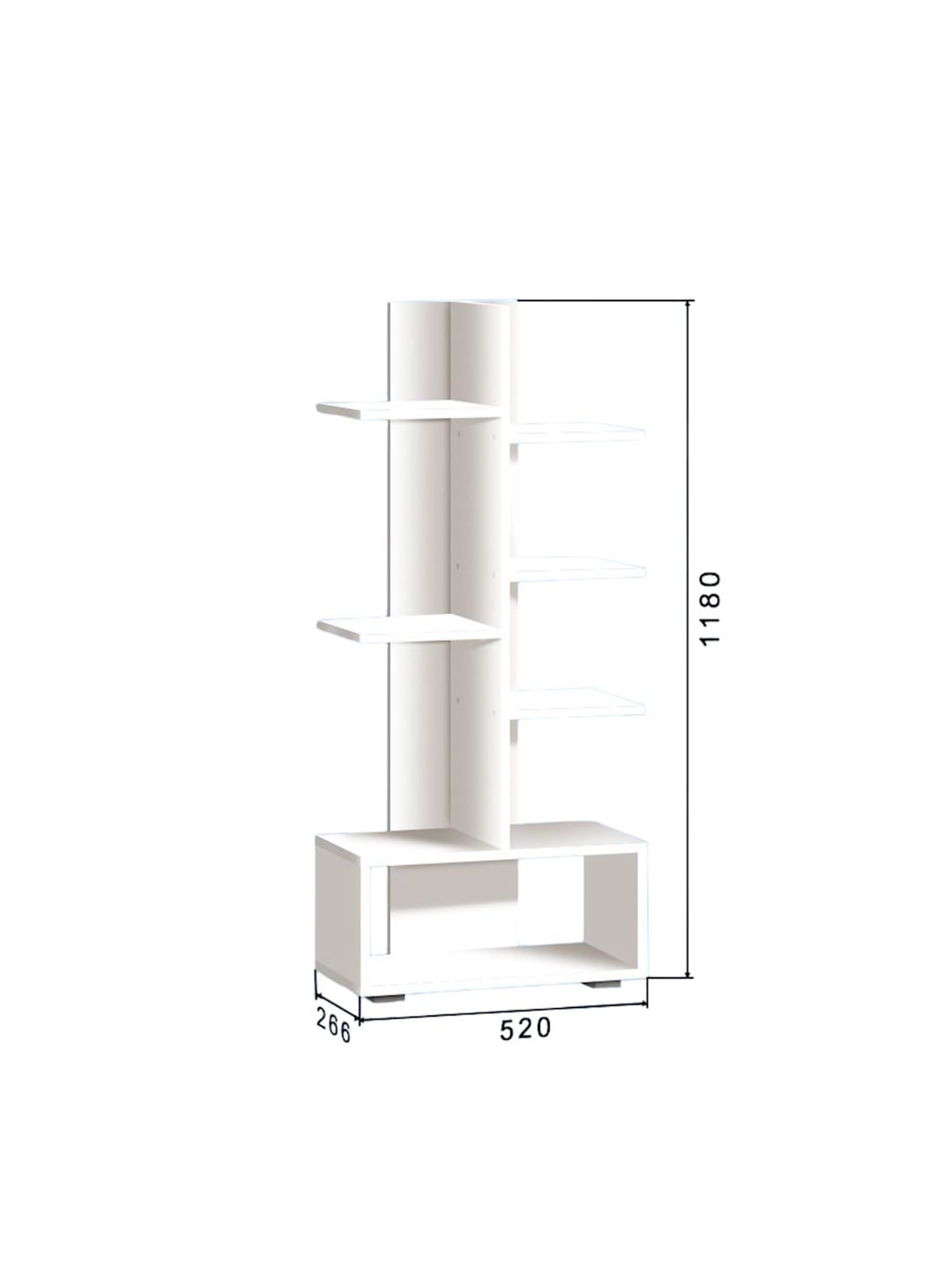 Stellaj 3563_StellajCvetokWhite 118x52x26.6 sm, Ldsp, ağ — Mallar, Bakı (2)