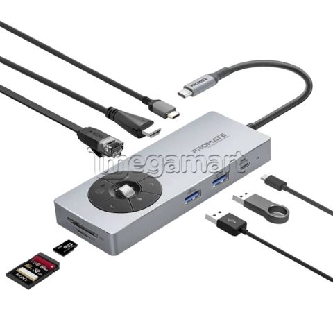 USB hub (paylayıcı) Promate 14-in-1 Multiport Usb-c Hub (Comandhub-pro) — Bilgisayarlar ve dizüstü bilgisayarlar