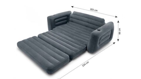 İkinəfərlik şişmə divan-transformer Intex Pull-Out Sofa nasos ilə, PVC, qara, 203x224x66 sm — Bakı