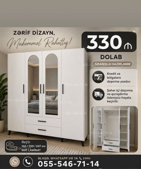 Düz dolab, Yataq otağı üçün, Paltar üçün, Açılan, Korpuslu, 4 qapılı — 330 ₼ · Bakı · Şkaflar Düz dolab, Yataq otağı üçün, Paltar üçün, Açılan, Korpuslu, 4 qapılı — Bakı