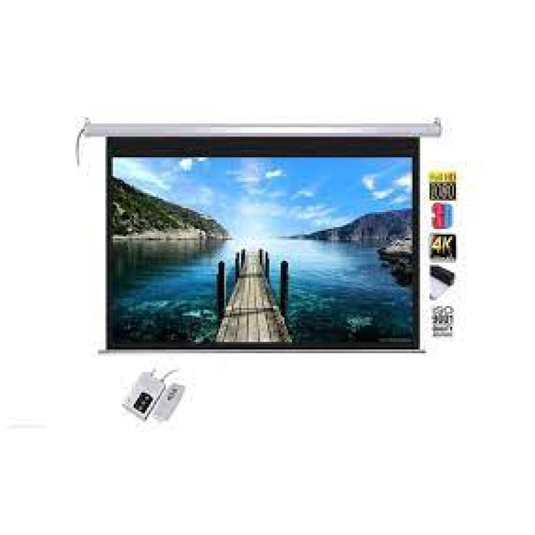 Proyeksiya ekranı Electrical Wide Screen 330x187cm, Ratio 16:9. (Tubular Motor) White Matt 3D Support With Switch / Re — İnteraktiv panellər və LED ekranlar, Bakı (2)