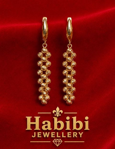 Qadın sırğaları Habibi Jewellery HJ223 qızılı — Bakı